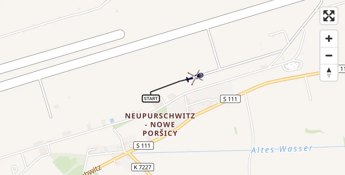 Flugroute Polizeihubschrauber Bautzen Flugplatz - Bautzen Flugplatz, 07 August 2026, 19:08