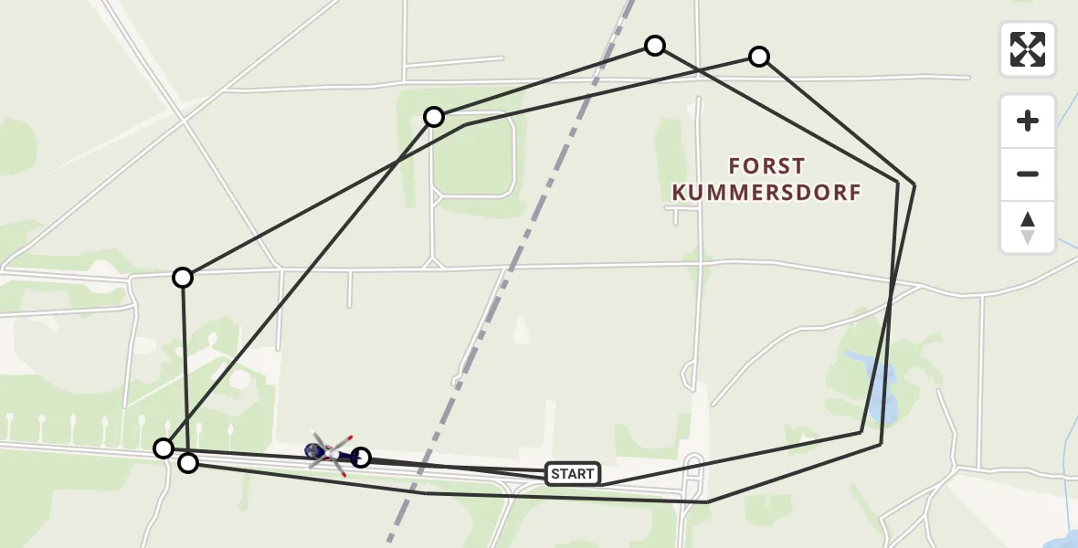 Flugroute Polizeihubschrauber Am Mellensee - Nuthe-Urstromtal, 07 August 2026, 21:02