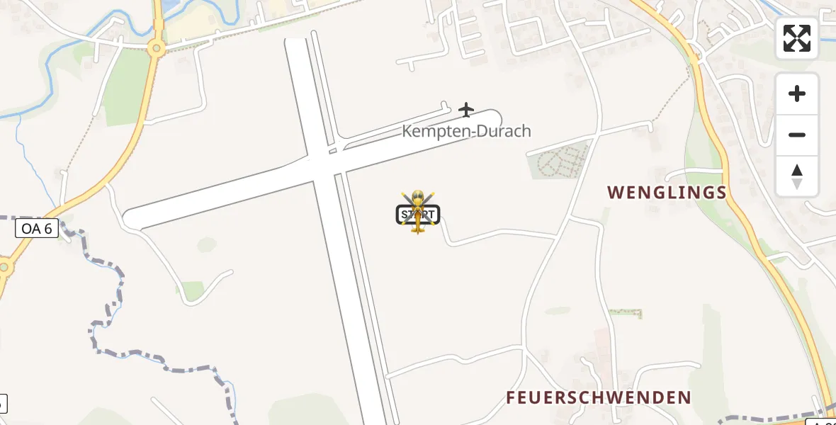 Flugroute Rettungshubschrauber Kempten-Durach Flugplatz - Kempten-Durach Flugplatz, 08 August 2026, 08:42