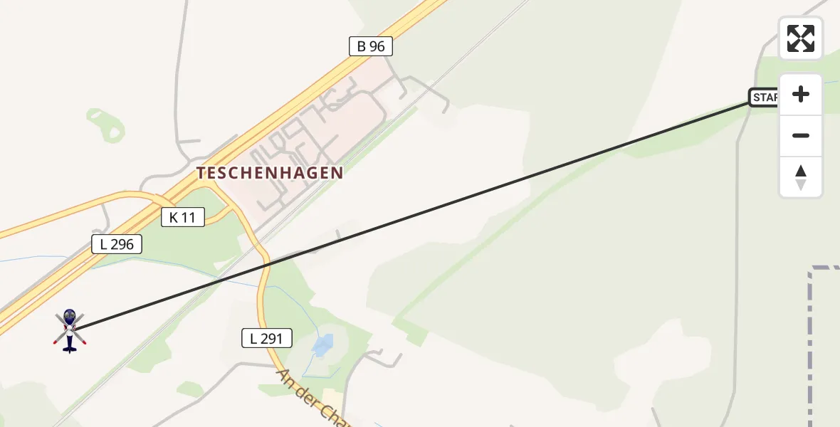 Flugroute Polizeihubschrauber Sehlen - Sehlen, 08 August 2026, 10:52
