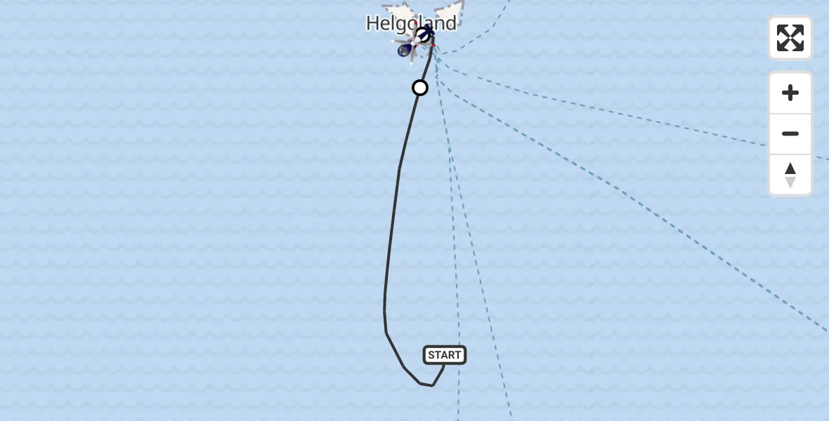 Flugroute Polizeihubschrauber Noordzee - Helgoland Marinehubschrauberstützpunkt, 09 August 2026, 08:24