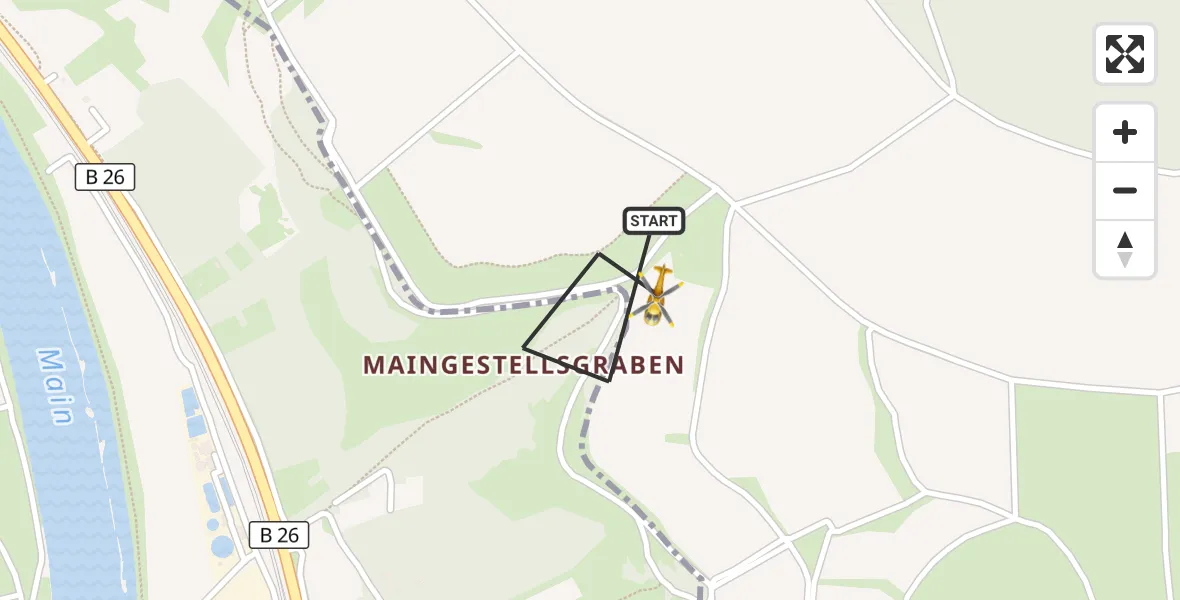 Flugroute Rettungshubschrauber Eußenheim - Eußenheim, 09 August 2026, 08:56