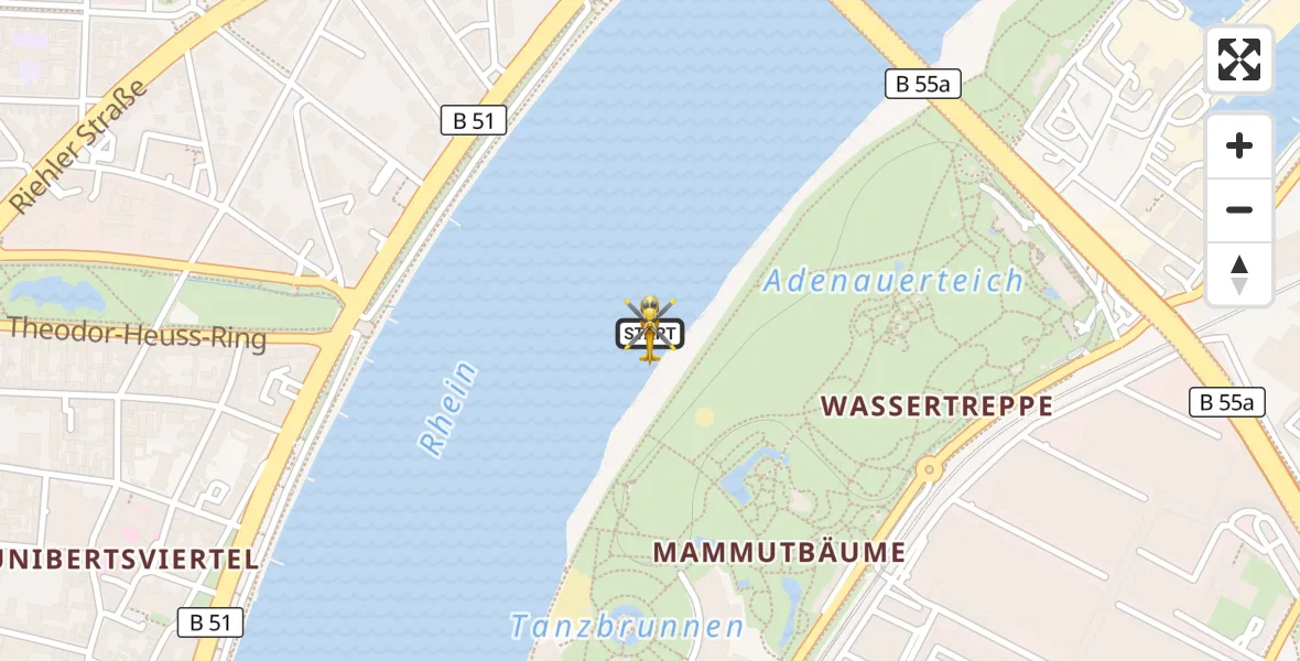 Flugroute Rettungshubschrauber Köln - Köln, 09 August 2026, 09:11