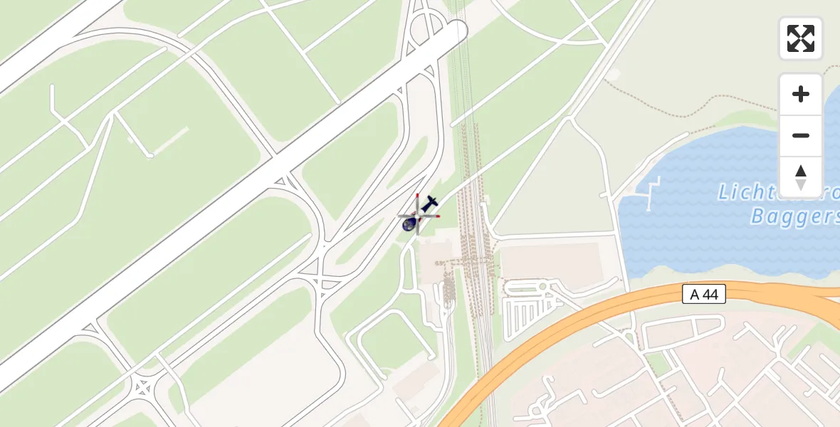 Flugroute Polizeihubschrauber Düsseldorf Flughafen - Düsseldorf Flughafen, 09 August 2026, 12:24