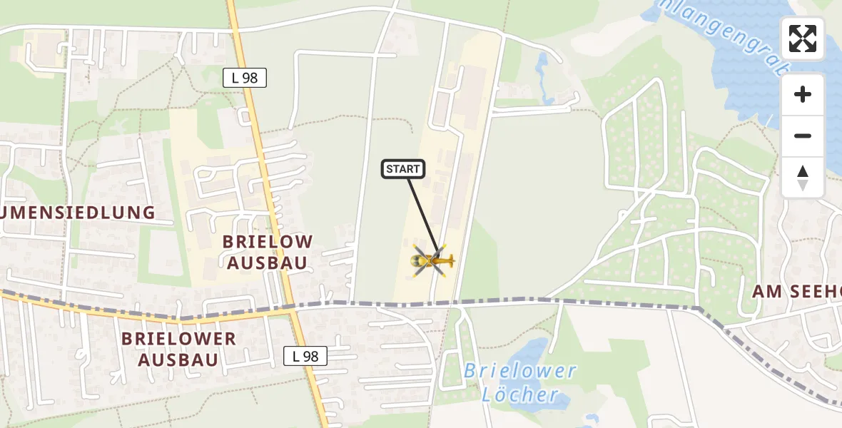 Flugroute Rettungshubschrauber Beetzsee - Beetzsee, 09 August 2026, 16:20