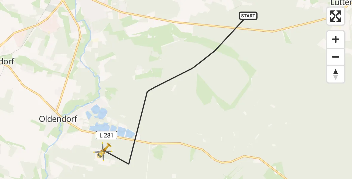 Flugroute Rettungshubschrauber Südheide - Südheide, 09 August 2026, 16:20