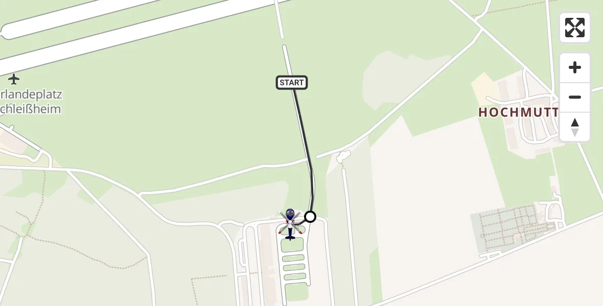 Flugroute Polizeihubschrauber Oberschleissheim Hubschrauberlandeplatz - Oberschleißheim, 09 August 2026, 20:20
