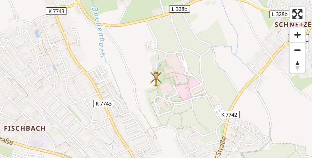 Flugroute Rettungshubschrauber Friedrichshafen Hospital - Friedrichshafen Hospital, 10 August 2026, 05:59