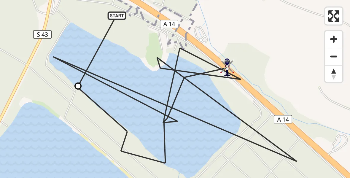 Flugroute Polizeihubschrauber Brandis - Naunhof, 10 August 2026, 08:12