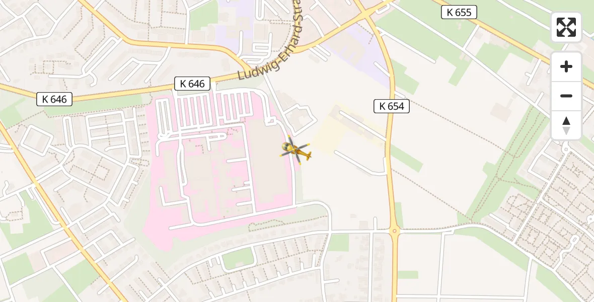Flugroute Rettungshubschrauber Helios Horst Schmidt Clinic (HSK) - Helios Horst Schmidt Clinic (HSK), 10 August 2026, 12:01