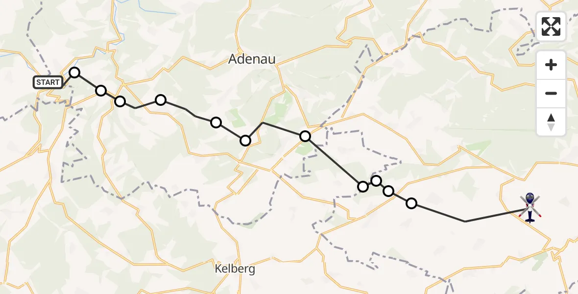 Flugroute Polizeihubschrauber Blankenheim - Weiler, 10 August 2026, 13:08