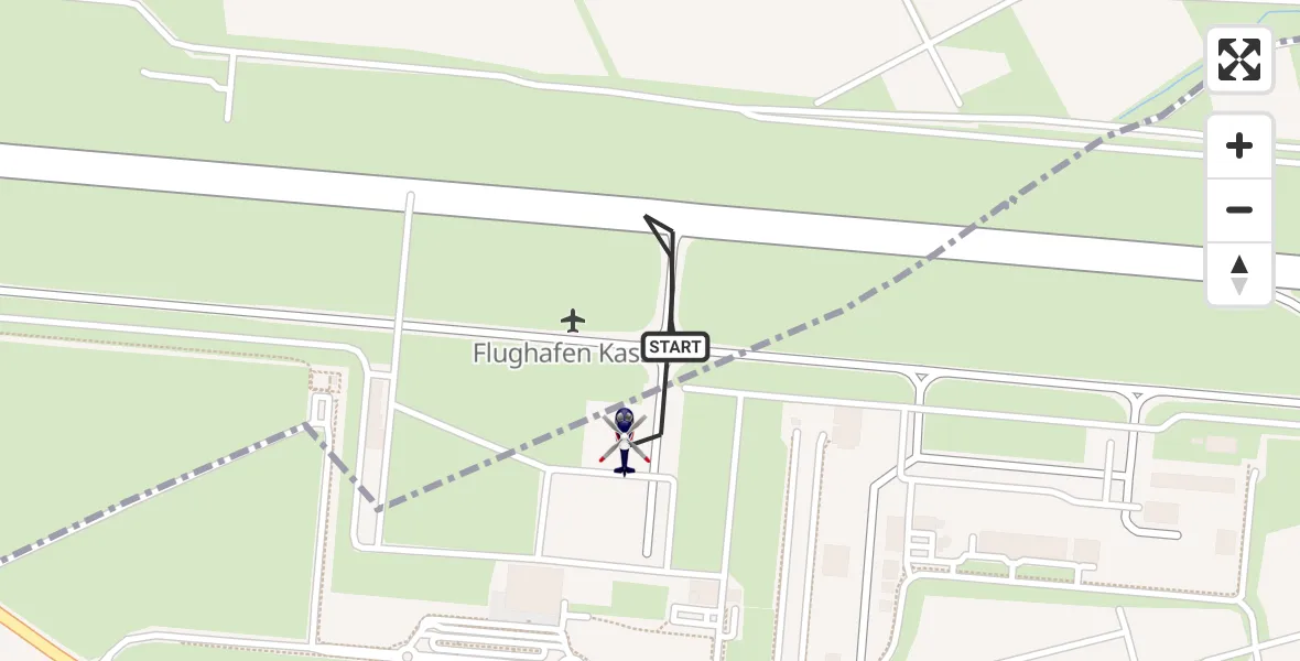 Flugroute Polizeihubschrauber Kassel Flughafen - Kassel Flughafen, 10 August 2026, 13:12