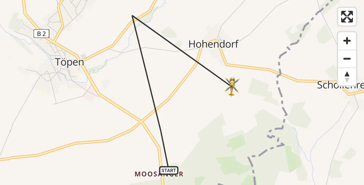 Flugroute Rettungshubschrauber Töpen - Töpen, 10 August 2026, 14:48