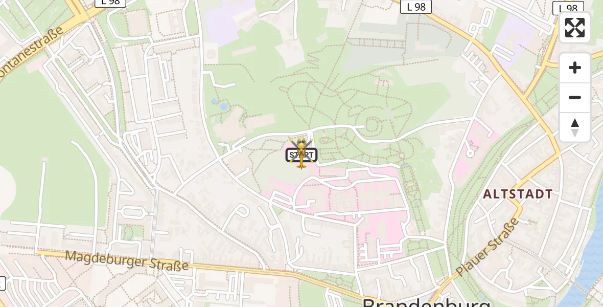 Flugroute Rettungshubschrauber Brandenburg an der Havel - Brandenburg an der Havel, 10 August 2026, 15:52