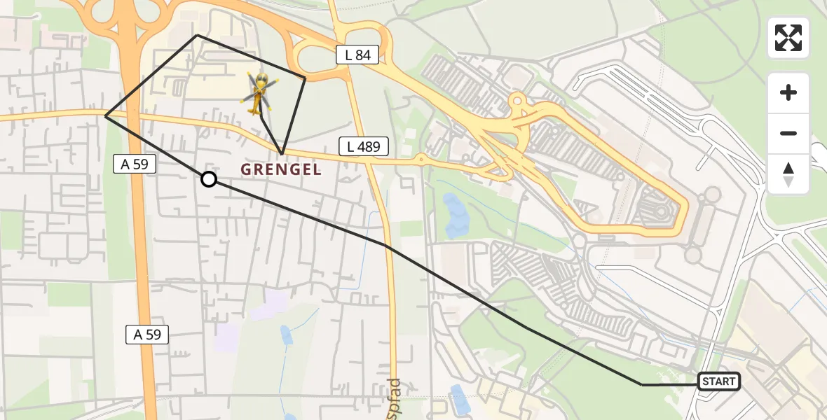 Flugroute Rettungshubschrauber Köln Bonn Flughafen - Köln, 10 August 2026, 18:17