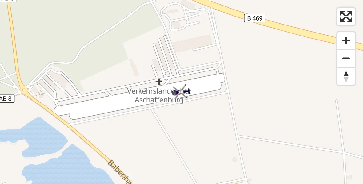 Flugroute Polizeihubschrauber Flugplatz Aschaffenburg - Flugplatz Aschaffenburg, 10 August 2026, 18:47
