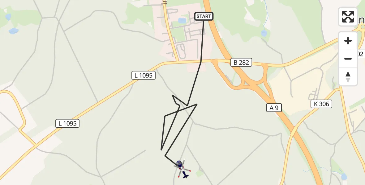 Flugroute Polizeihubschrauber Schleiz - Schleiz, 10 August 2026, 20:15