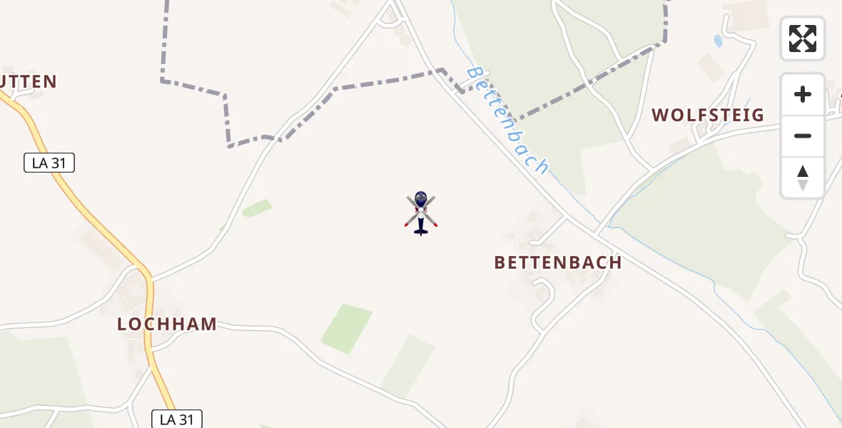 Flugroute Polizeihubschrauber Geisenhausen - Geisenhausen, 10 August 2026, 23:30