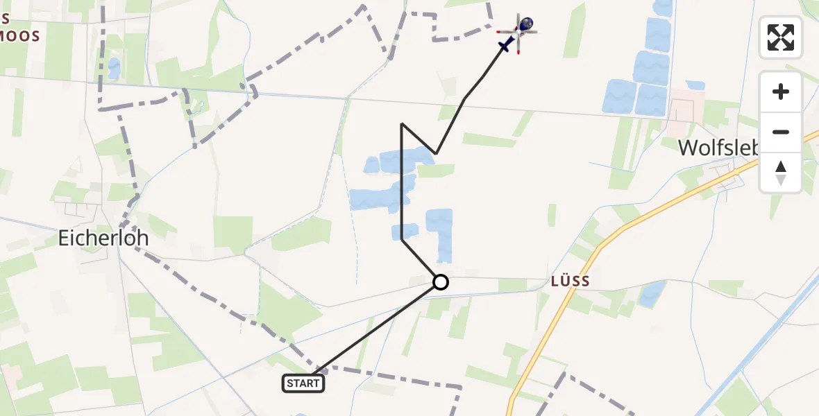 Flugroute Polizeihubschrauber Finsing - Neuching, 11 August 2026, 00:51