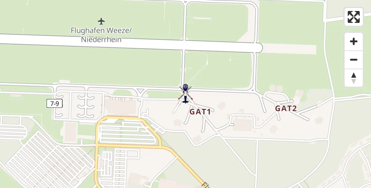 Flugroute Polizeihubschrauber Weeze Flughafen - Weeze Flughafen, 11 August 2026, 07:52