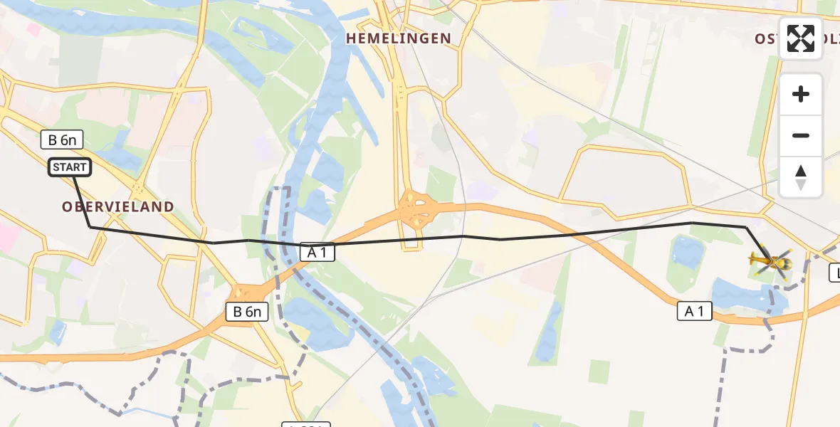 Flugroute Rettungshubschrauber Bremen - Bremen, 11 August 2026, 08:27