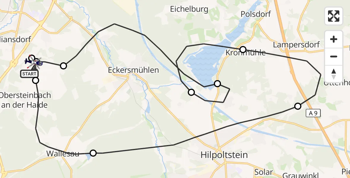 Flugroute Polizeihubschrauber Roth - Roth, 11 August 2026, 09:06