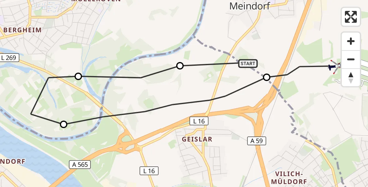 Flugroute Polizeihubschrauber Sankt Augustin - Sankt Augustin, 11 August 2026, 09:44