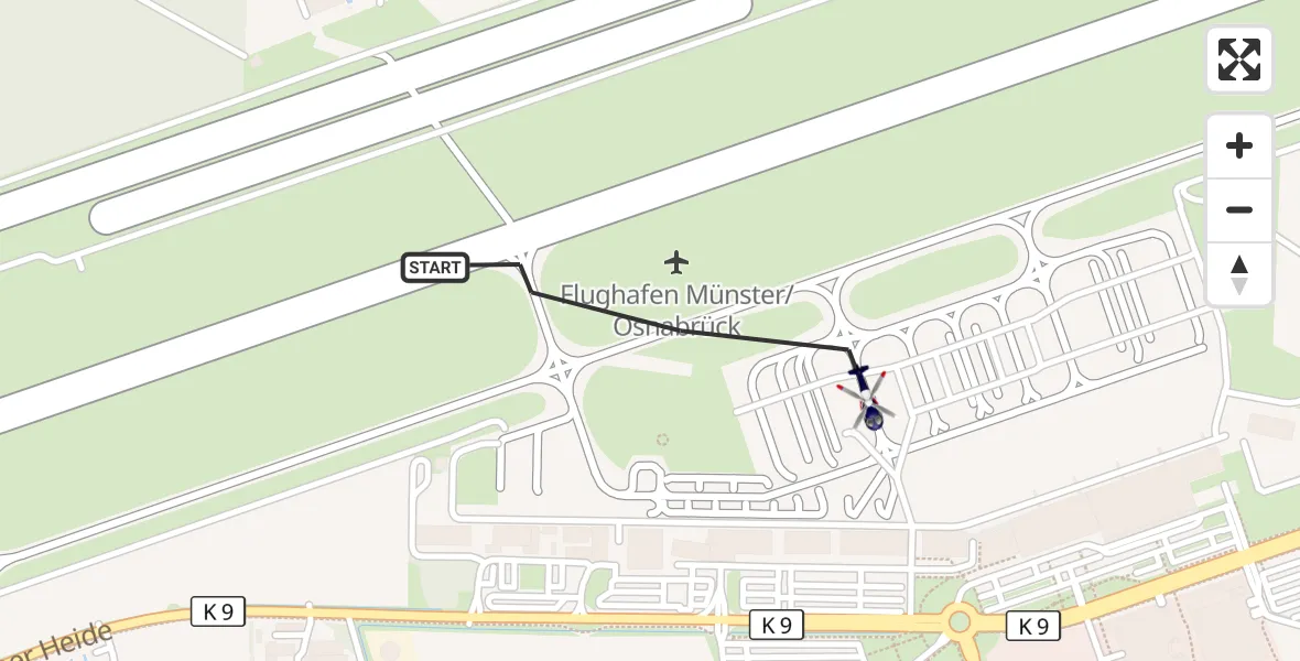 Flugroute Polizeihubschrauber Münster Osnabrück Flughafen - Münster Osnabrück Flughafen, 11 August 2026, 12:27