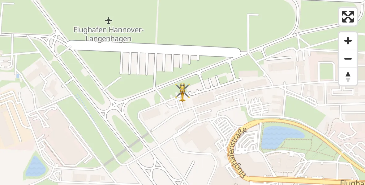 Flugroute Rettungshubschrauber Flughafen Hannover - Flughafen Hannover, 11 August 2026, 16:48