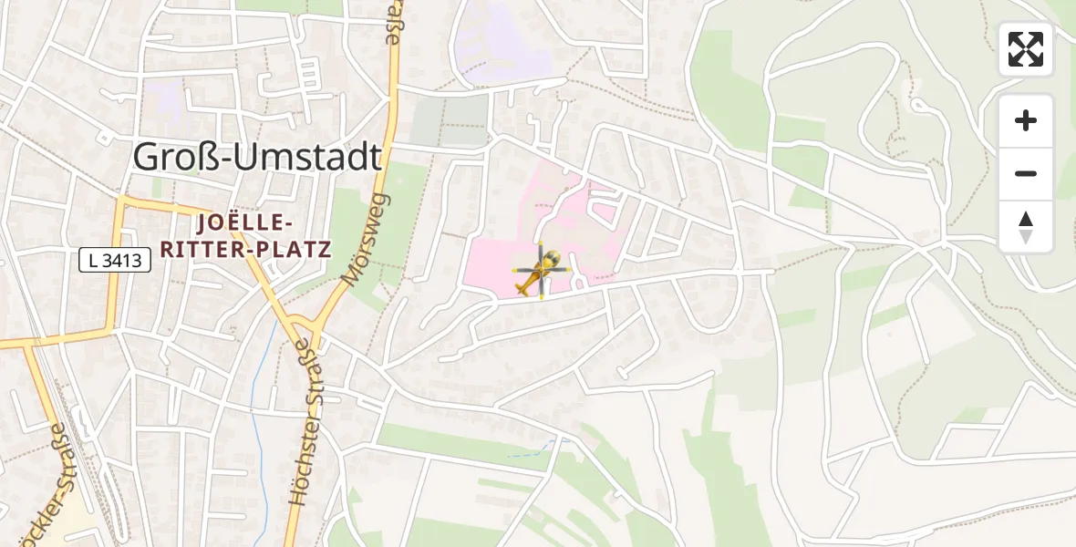 Flugroute Rettungshubschrauber Groß-Umstadt - Groß-Umstadt, 11 August 2026, 19:27