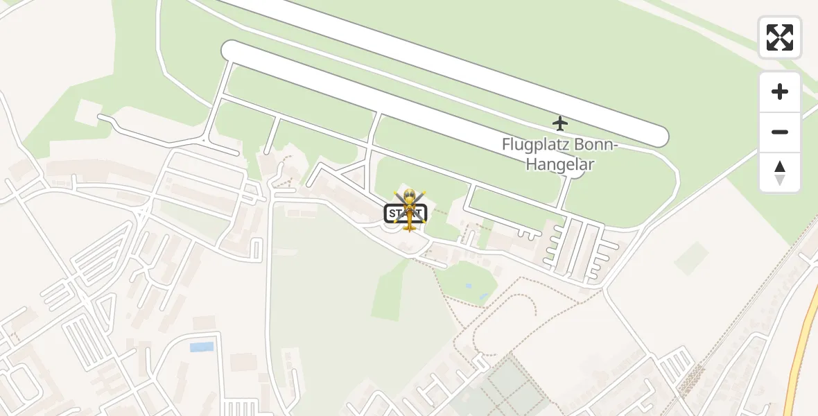 Flugroute Rettungshubschrauber Bonn-Hangelar Flugplatz - Bonn-Hangelar Flugplatz, 12 August 2026, 08:07
