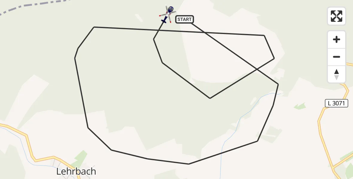 Flugroute Polizeihubschrauber Kirtorf - Kirtorf, 12 August 2026, 08:33