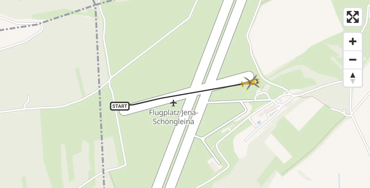 Flugroute Ambulanzhubschrauber Jena-Schöngleina Flugplatz - Jena-Schöngleina Flugplatz, 12 August 2026, 10:00