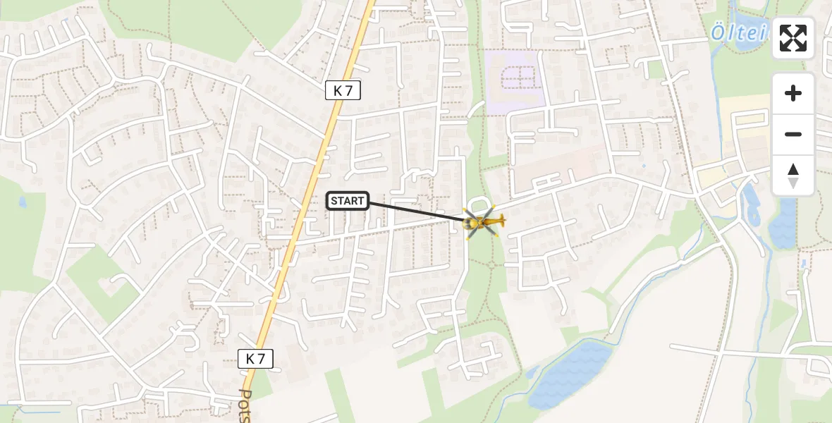 Flugroute Rettungshubschrauber Bielefeld - Bielefeld, 12 August 2026, 11:41