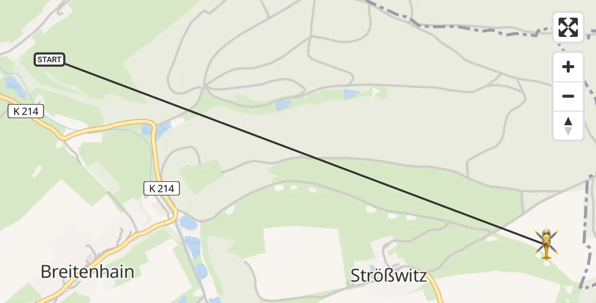 Flugroute Rettungshubschrauber Neustadt an der Orla - Neustadt an der Orla, 12 August 2026, 11:58