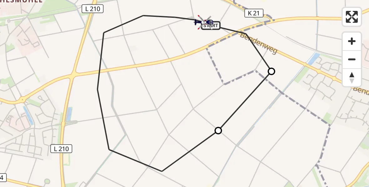 Flugroute Polizeihubschrauber Euskirchen - Euskirchen, 12 August 2026, 13:05