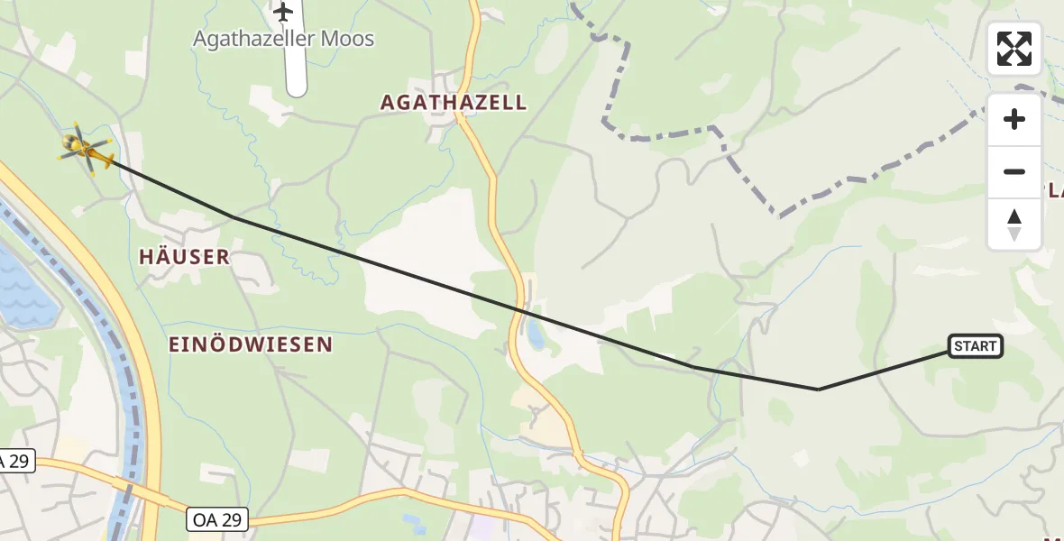Flugroute Rettungshubschrauber Burgberg i.Allgäu - Burgberg i.Allgäu, 12 August 2026, 13:15