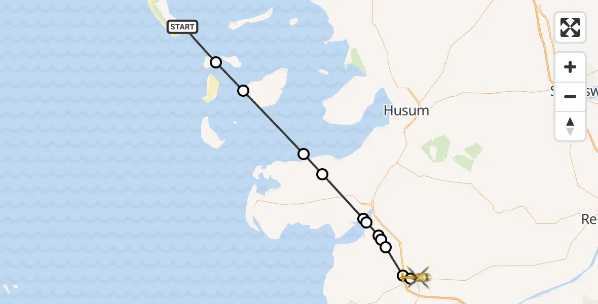 Flugroute Ambulanzhubschrauber Wittdün auf Amrum - Heide, 12 August 2026, 13:23