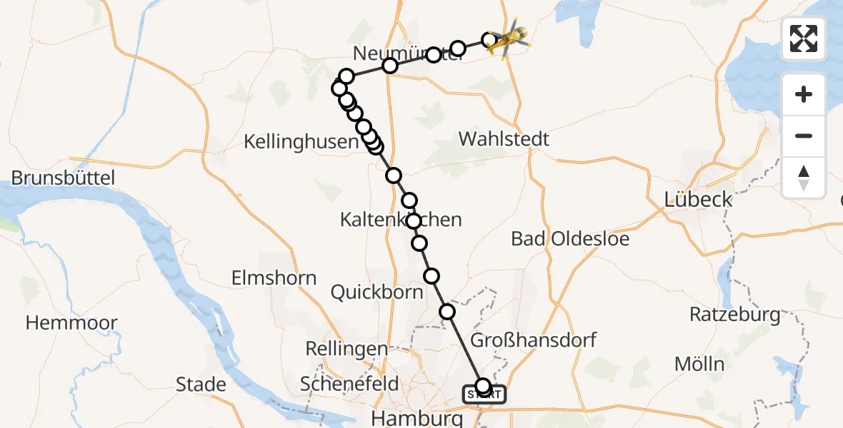Flugroute Ambulanzhubschrauber Wilhelmstift Catholic Children's Hospital - Ruhwinkel, 12 August 2026, 13:38