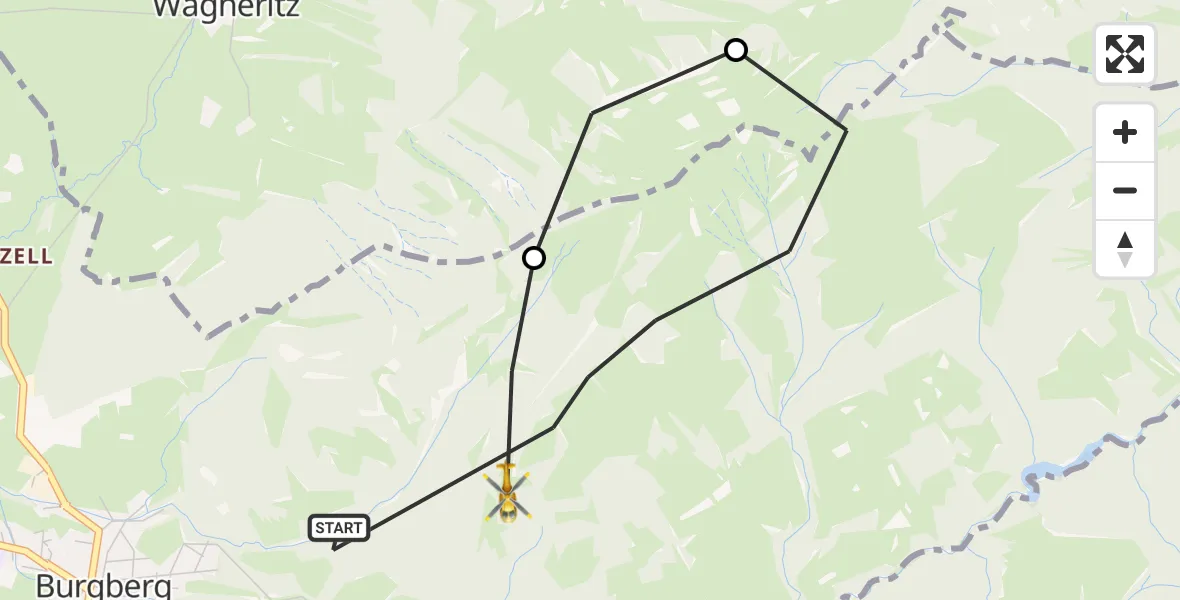 Flugroute Rettungshubschrauber Burgberg i.Allgäu - Burgberg i.Allgäu, 12 August 2026, 13:47