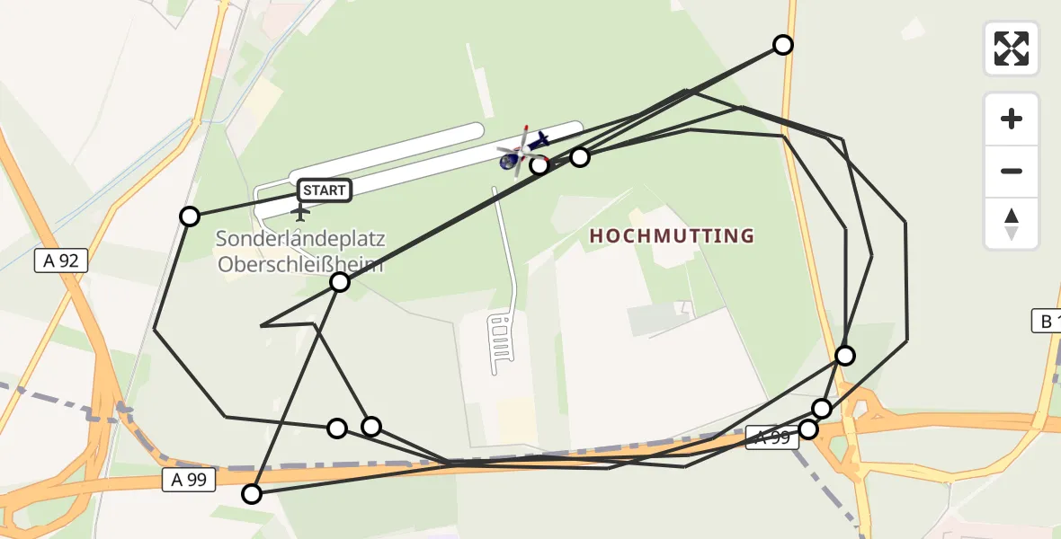Flugroute Polizeihubschrauber Schleissheim Flugplatz - Oberschleissheim Hubschrauberlandeplatz, 12 August 2026, 20:02