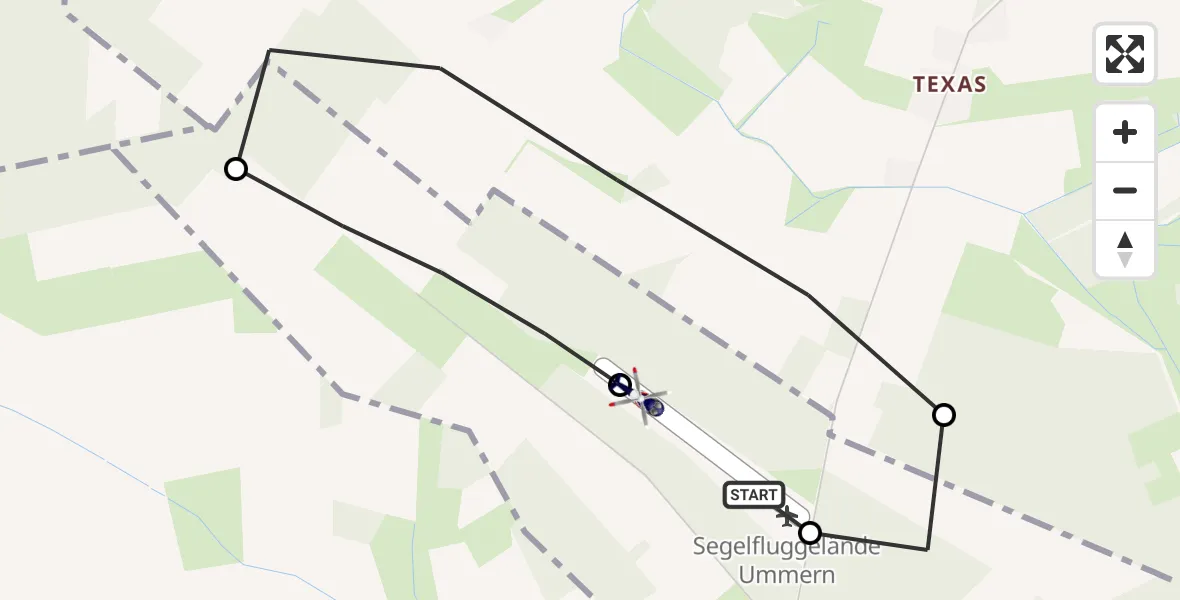 Flugroute Polizeihubschrauber Ummern Flugplatz - Ummern Flugplatz, 12 August 2026, 20:19