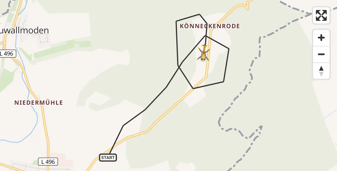 Flugroute Rettungshubschrauber Langelsheim - Langelsheim, 12 August 2026, 23:49