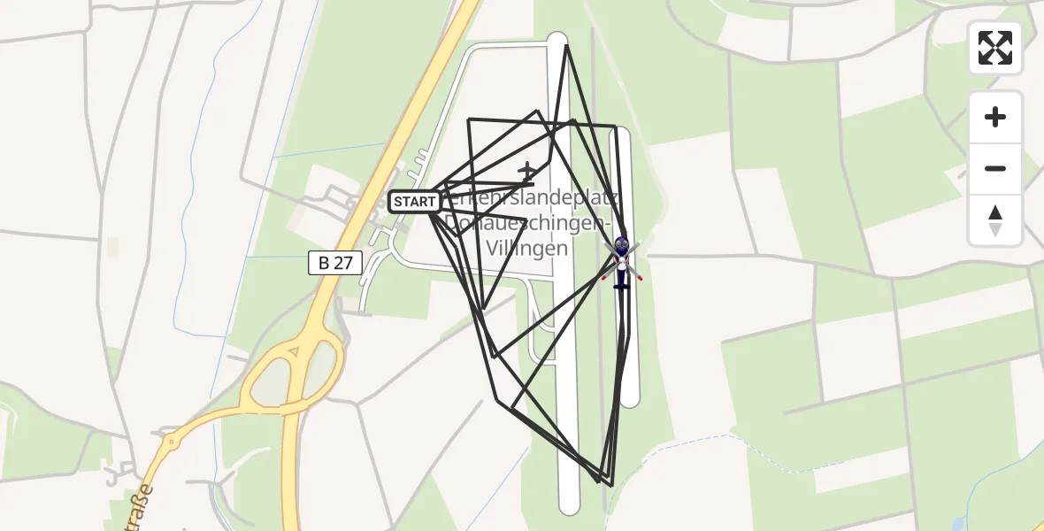 Flugroute Polizeihubschrauber Donaueschingen-Villingen Flugplatz - Donaueschingen-Villingen Flugplatz, 13 August 2026, 06:21