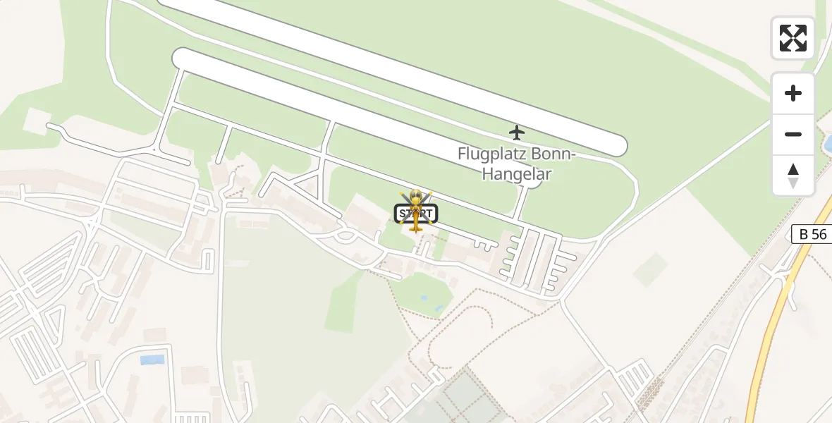 Flugroute Ambulanzhubschrauber Bonn-Hangelar Flugplatz - Bonn-Hangelar Flugplatz, 13 August 2026, 10:47