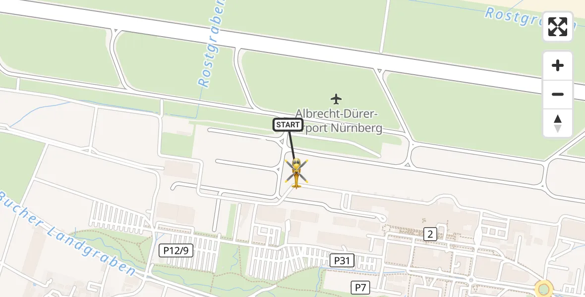 Flugroute Ambulanzhubschrauber Flughafen Nuremberg - Flughafen Nuremberg, 13 August 2026, 11:22