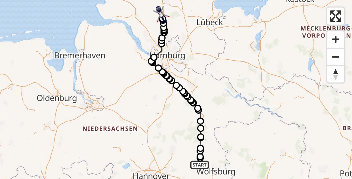 Flugroute Polizeihubschrauber Gifhorn - Fuhlendorf, 13 August 2026, 11:42