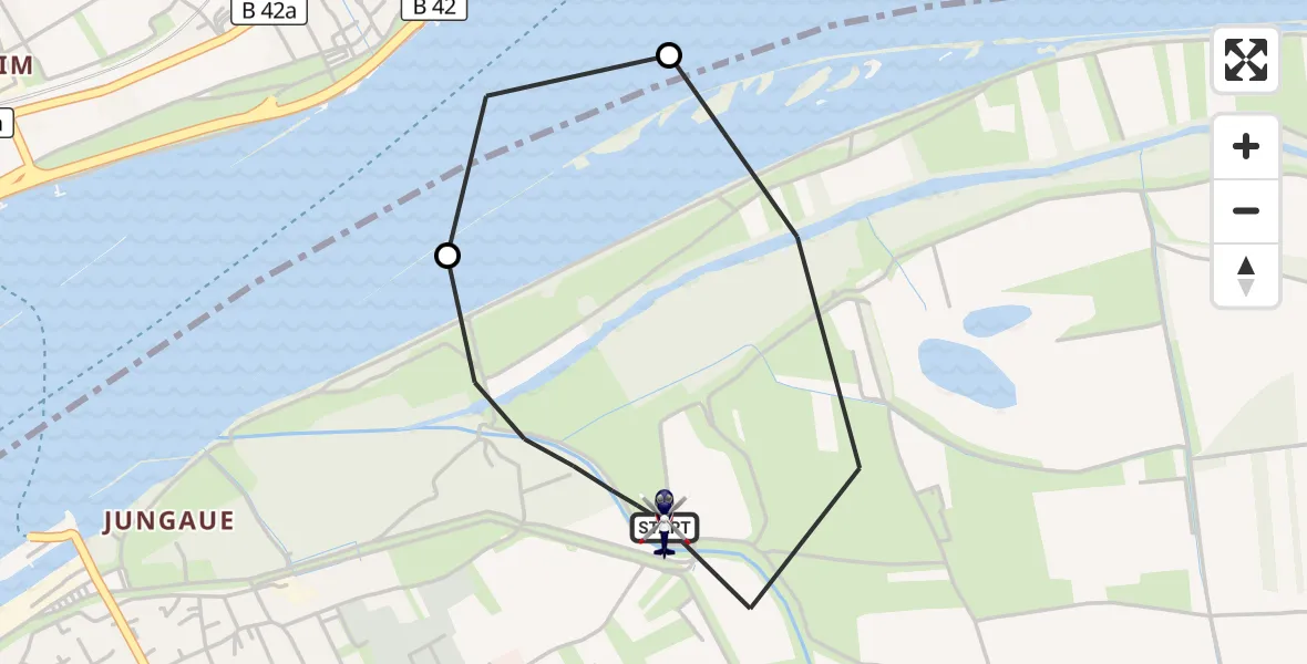 Flugroute Polizeihubschrauber Ingelheim am Rhein - Ingelheim am Rhein, 13 August 2026, 11:58