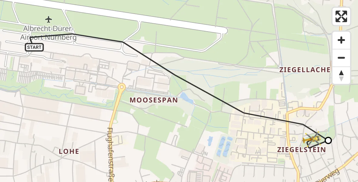 Flugroute Ambulanzhubschrauber Flughafen Nuremberg - Nürnberg, 13 August 2026, 12:51