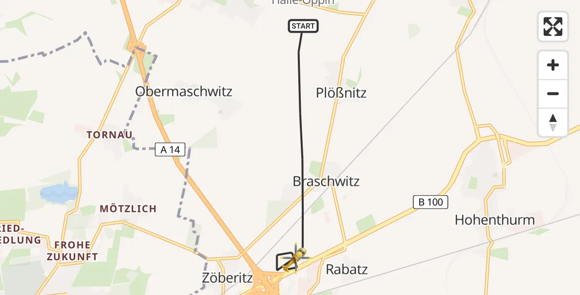 Flugroute Rettungshubschrauber Landsberg - Landsberg, 13 August 2026, 14:54